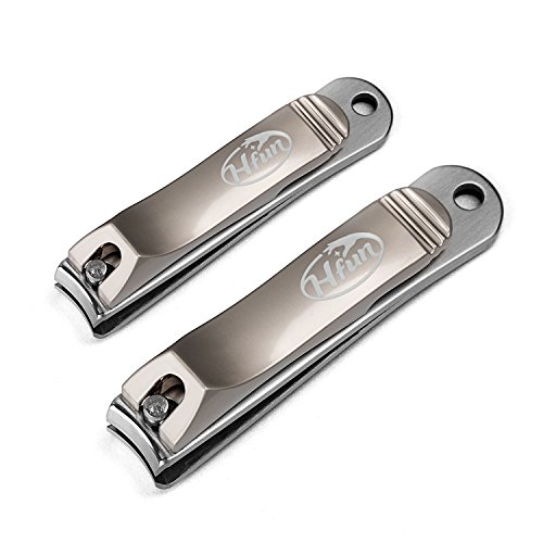 Hfun Nail Clippers Set- Stainless Steel Fingernail and Toenail Clipper Kit for Thick Nails