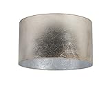 QAZQA Modern Polyester Lampenschirm 35/35/20 Zylinder silberbraun , Rund gerade Schirm Pendelleuchte, Schirm Stehleuchte,