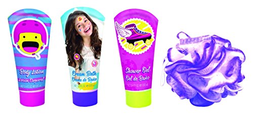 SOY LUNA Disney Bade-Set, 4teilig bestehend aus Duschgel (100 ml), Shampoo (100 ml), Bodylotion (100 ml) und Blumen-Schwamm, 1er Pack (1 x 1 Stück) - 2