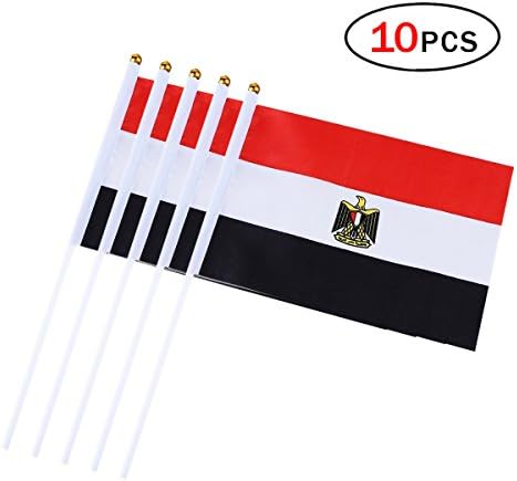 Upper 10 Pack of International Flags, 14 x 21 cm, Hanging Flag with Different Countries’ National Flags, Club / Bar Decoration Egypt
