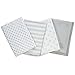 SwaddleMe Premium Muslin Blankets Set (Pack of 4, Grey Dots and Stars)