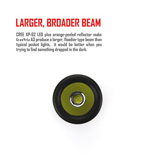 GranVela A3 Pen Light 380 Lumen CREE LED Taschenlampe, IPX-8 Wasserdicht, Taschen-Größe Taschenlampe für eine Vielzahl von Anwendungen mit 3 Licht-Modi und zwei AAA-Batterien enthalten - 2