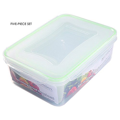 Homdox Frischhaltedosen Vorratsdosen Set Essen Box Brotdose Gefrierbehälter Eckig 5-teilig - 4