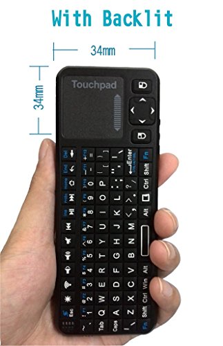 Updated Version with Backlit)iPazzPort illuminated Mini 2.4Ghz Wireless Keyboard With Multi Touchpad for Google amd Android Smart TV/HTPC Control KP-810-10AL, [Importado de Reino Unido]