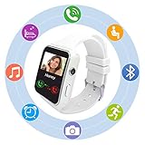 Smartwatch Bluetooth Smart Watch SN07 mit Touchscreen Kamera SIM-Karte Slot Fitness Tracker Klein Sport Uhr für Samsung LG Huawei Xiaomi Android phones iPhone ios für Damen Herren Kinder (Weiß)