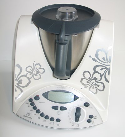 Preisvergleich Produktbild Aufkleber für Thermomix TM31 Hibiskus silber