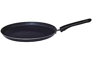 LILY COOK, KC2611 - Crepera D28 cm de Aluminio, Ideal para Crepes, Tortitas y Tortillas, Revestimiento Antiadherente para una fácil Limpieza, diseño Moderno, Color Negro, 28 cm