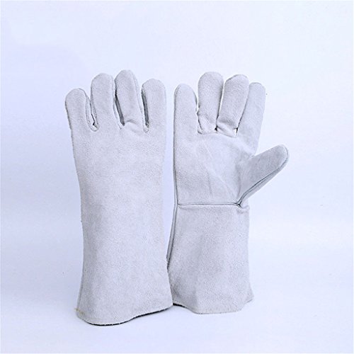 examen LCYCN Gants De Soudure en Cuir Doublés De Coton, Résistance À La Chaleur Anti-Rayures Coupe Résistant Aux Gants en Cuir pour Les Soudeurs, Barbecue, Jardinage, Camping, Poêle, Cheminée