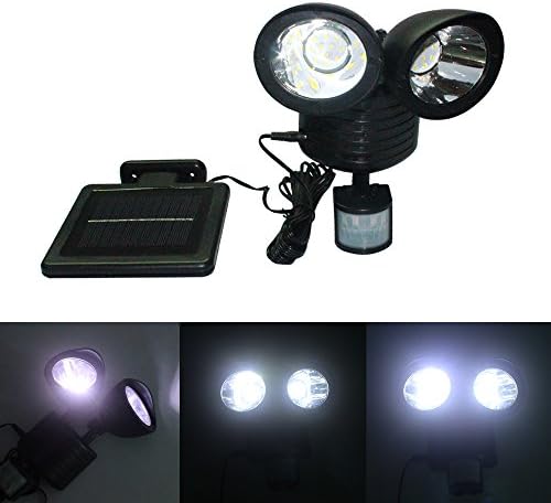 22leds Outdoor Lights Warterproof Motion Sencor Light with Double Dural Heads Wall Lights Solar Powered pack of 1
