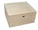 LARGE PLAIN WOOD KEEPSAKE SOUVENIRS WOODEN MEMORY BOX FOR CRAFT P37