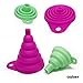 Produktbild Collory Trichter-Set faltbar aus Silikon für Küche und Haushalt (2er-Set) | Hitzebeständig -30°C - +230°C | Öl-Trichter | mini Silikon-Trichter | Einfüllhilfe | Trichter-Satz | Zusammenklappbar | (2er-Set: Magenta + Grün (groß+klein))
