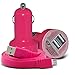 Produktbild (Hot Pink) Wiko Rainbow Lite 4GB Universal Compact desine 12v Quick Compact Mini Bullet USB Dual Port In Car Charger & 2x Micro USB Flat 1 Metre Data Snyc PC Tablet Charging Cable Exclusive To i -Tronixs