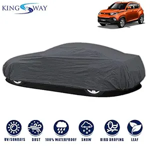 Kingsway Dust Proof Car Body Cover for Mahindra KUV 100 (Model Year : 2016 Onwards) (Grey Matty, Triple Stitched)