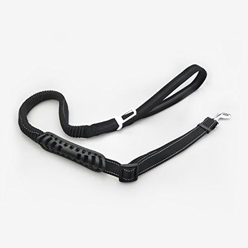 Bliqniq Multi Dog Seatbelt Lead with Shock Absorber and Padded - Handle Reflective for Night Time Walking - Leads for large medium small Dogs Black - Length: 120-200cm adjustable