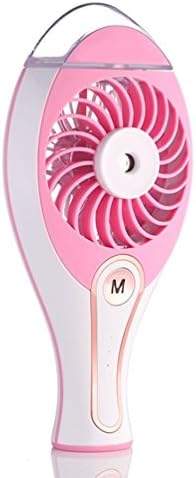 LIANGUK Misting Handheld Fan, Portable Personal Cooling Water Spray Fan Humidifier Mini Desktop Fans Rechargeable 18650 Battery Operated Fan for Home Outdoor Office Use (Pink)
