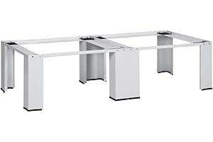 KOIECETA Doppeluntergestell für Waschmaschinen Trockner mit Rutschfesten Pads Doppel Untergestell Sockel Unterbau Gestell Podest Erhöhung Weiß