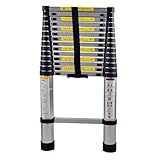 MCTECH Échelle télescopique en aluminium pliable 4,4 m - Capacité de charge de 150 kg (4,4m)