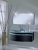  Piesse Mobili - Mueble de baño clásico de Madera lacada Gris Ahumado suspendido Mueble de baño con Lavabo Cristal Espejo