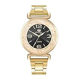 LuckhomeDamen Multi Zifferblatt Quarz Uhr mit Edelstahl ArmbandAnaloge Quarz-Armbanduhr der Art- und Weisefrauen-Kristalledelstahl（Schwarz）