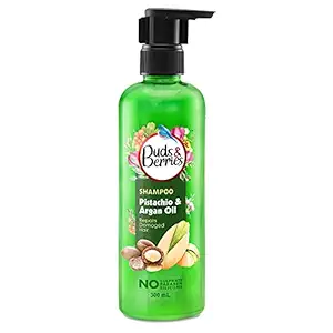 Buds & Berries Pistachio & Argan Oil Damage Repair, Colour Protection Shampoo, No Sulphate, No Paraben, No Silicone, 300 ml