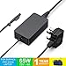 Price comparison product image 65W Surface Pro Charger, Surface Pro 3 4 5 & 6 Charger, Surface Laptop & Surface Go Charger, 15V 4A 65W Power Supply Adapter Compatible for Both Microsoft Laptop/TabletWorks With 65W&44W&36W&24W