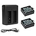 Price comparison product image Newmowa® 1100 mAh Rechargeable Battery (2-Pack) and Rapid Dual Charger for SJ4000,SJ5000, SJCAM Camcoder, YI 4K Discovery Version