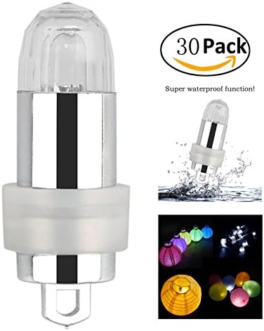30 Pack White Light LED Submersible Waterproof Mini Blinking Lights for Paper Lantern Balloon Floral Wedding Halloween Christmas Party Decoration Centerpieces