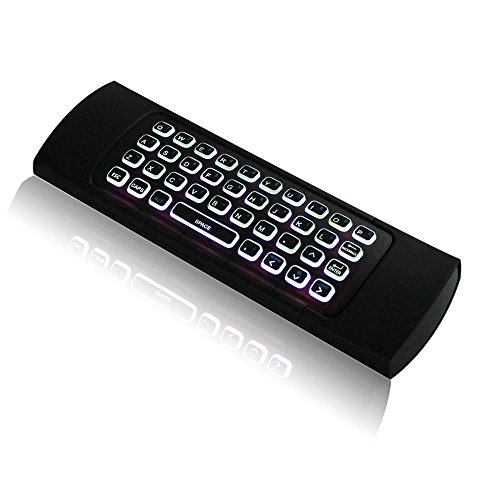 JUSTOP F40 Hintergrundbeleuchtung Mini Wireless Tastatur Air Maus 3D fliegen Controller Built in Gyro Sensoren kommt mit Nano USB Empfänger ideal für Android Kodi Boxen, HTPCs, Smart TVs, Apple TV, rasberry PI, Laptops, Präsentation etc. - 3