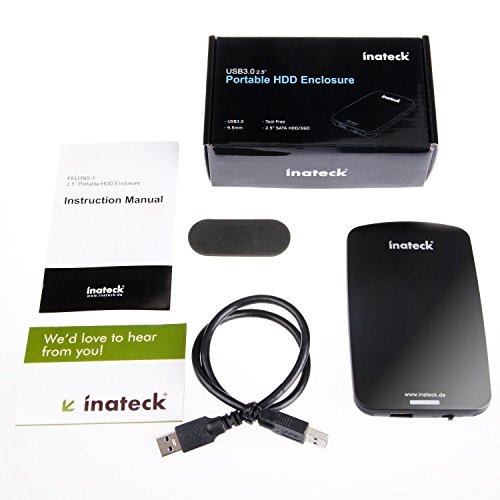 Inateck 2,5-Zoll USB 3.0 Festplatte Externes Gehäuse Case für 9.5mm 7mm 2.5″ SATA HDD und SSD mit USB 3.0 Kabel, werkzuglose Installation von HDD - 6