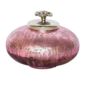 Fanusta Handcrafted Antique Pink Ancient Egyptian Vase Small with Lid