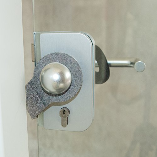 ebos Türstopper aus Wollfilz hellgrau✓ Schützt Finger & Türen ✓ Dezentes Design ✓ 100% Wollfilz | Optimaler Klemmschutz für Kinderfinger | Door Stopper, Filzriemen zum Einhängen | Türkordel einsetzbar ohne Bohren | Türpolster für alle Türklinken - 2