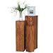 Produktbild Wohnling Beistelltisch 3er Set Massivholz Sheesham Wohnzimmertisch Design Säulen Landhausstil Türme Tisch quadratisch Holztisch Natur-Produkt Echt-Holz Unikat Türme 4 Stanbeine Anstelltische braun