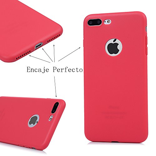 3x Funda iPhone 7 Plus  Carcasa Silicona Gel - Mavis s Diary Mate Case Ultra Delgado TPU Goma Flexible Cover Protectora para iPhone 7 Plus 5 5  - Rojo  Rosa claro  Verde menta