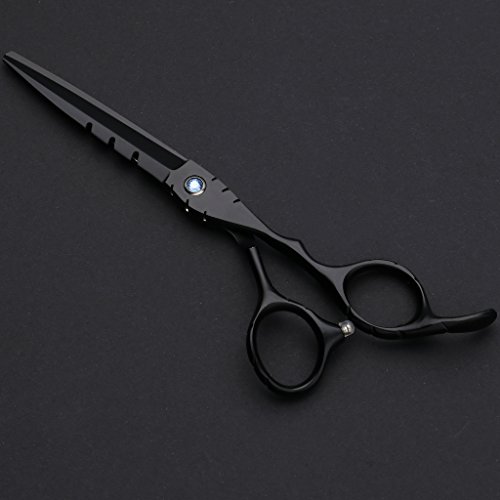 UWILD®Professionell Haarschere Friseurschere Set Professionell Haarscheren Set Friseur Scheren Set 6 Zoll 17,5 cm mit (2-er Set) Umfassen Taschen und Kamm (Black) - 4