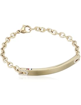 Tommy Hilfiger Damen-Armband Edelstahl teilvergoldet Zirkonia weiß 17 cm - 2700914