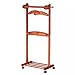 Produktbild lililili Kinder Massivholz Garderobenständer,Boden stehend Doppel-rack Mehrzweckraum Mit rädern Kleiderständer Leicht zu bewegen Für Kind Schlafzimmer Wohnzimmer Hut-mantel Jacke Schal-A 160x72cm