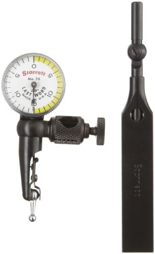711FSAZ Last Word Dial Test Indicator with Attachments, White Dial, 0-15-0 Reading, 0-0.03" Range, 0.001" Graduation, +/-0.001" Accuracy