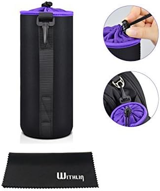 WITHLIN Extra Large Thick Camera Lens Case Soft Plush and Neoprene Pouch for Camera SLR DSLR Lens (Canon Nikon Fuji Panasonic Sony Olympus Pentax, etc.)(XL)