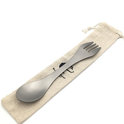 Boundless Voyage Faltbar Besteck Ultraleicht Titan Gabel Loffel Essstabchen und Spork zum Camping