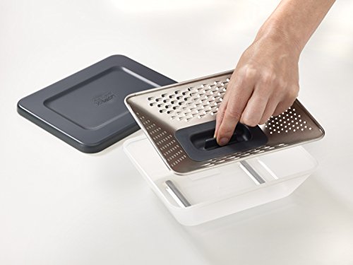 Joseph Joseph 20104 Prism 4-in-1-Kastenreibe mit Auffangbehälter und Deckel, Edelstahl, grau, 15.5 x 19 x 5.5 cm - 9