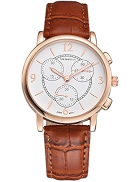 schöne Art und Weise Uhr der Frauen mit braunem Lederband arabischen Ziffern zeigt Quarzuhr für große Männer