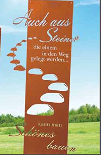 Edelrost Spruchtafel /Gedichttafel "Steiniger Weg" 120cm x 55cm