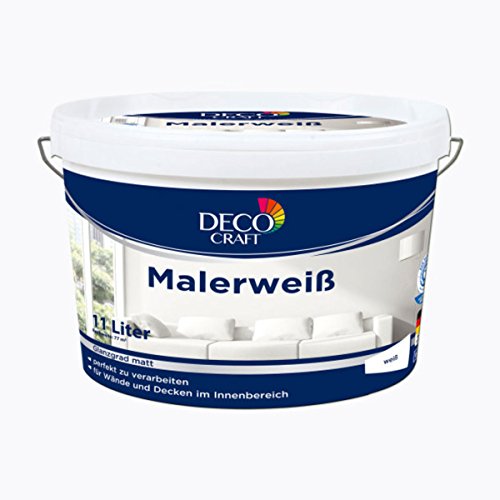DECO CRAFT Malerweiß 11 Liter Glanzgrad matt Reichweite 77m² Farbe weiß