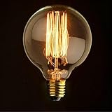 KesiErte Glühbirne G125 Vintage-Glühbirne Glühfaden Globe...