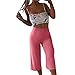 Produktbild Hose mit weitem Bein Artistic9 Damen Wide Leg Capri Culottes Pants Solid Stretch Wide-Cut Pull-on Pant Elastic Waist Soft Breathable Casual Yoga Jogging Cropped Trousers