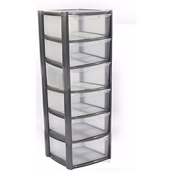 6 Drawer Plastic Storage Unit Pink Amazon Co Uk Office Products