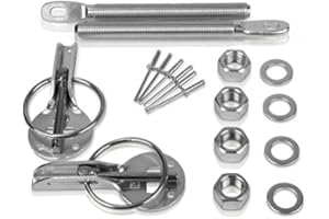 ‎AUTO-DRESS Auto-Dress 2X Aluminium Haubenhalter, Hauben-Verschluss in veschiedenen Farben (Silber)