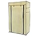 Produktbild PrimeMatik - Garderobe und Schuhe Stoffschrank Faltschrank Kleiderschrank 60 x 30 x 110 cm beige mit Rolltore