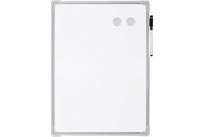 BUYLUX Pizarra Blanca Magnética con Rotulador Borrable con Soporte para Pared o Portátil - Pizarra Magnetica 28 x 36.9 cm, Whiteboard - Material Escolar, Oficina o en Casa