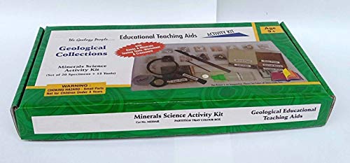 Minerals Science Activity Kit with Testing Tools, Worksheet, Puzzle Color Box